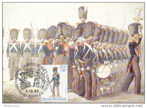 D15849 CARTE MAXIMUM CARD 1983 BELGIUM - GRENADIER UNIFORM CP ORIGINAL - Militaria