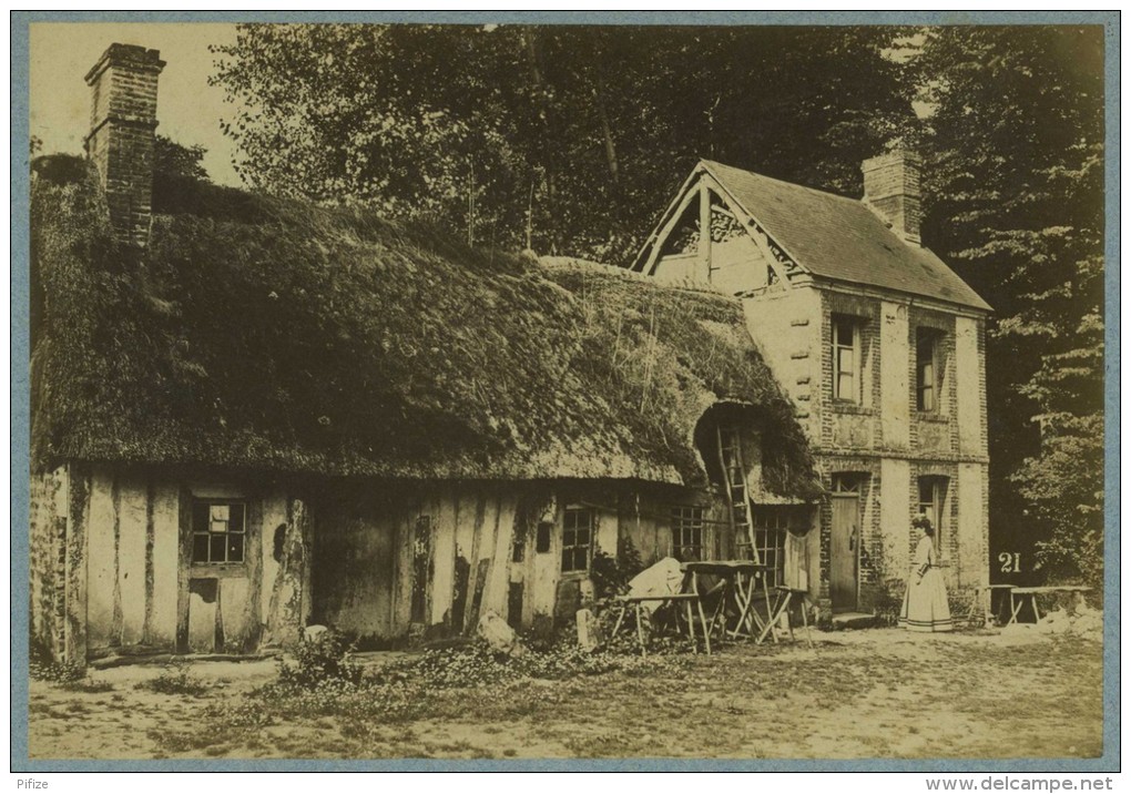 Rare Vue Extérieure Par Franck. Chaumière à Veules-en-Caux (Veules-les-Roses). 1860-70. - Anciennes (Av. 1900)