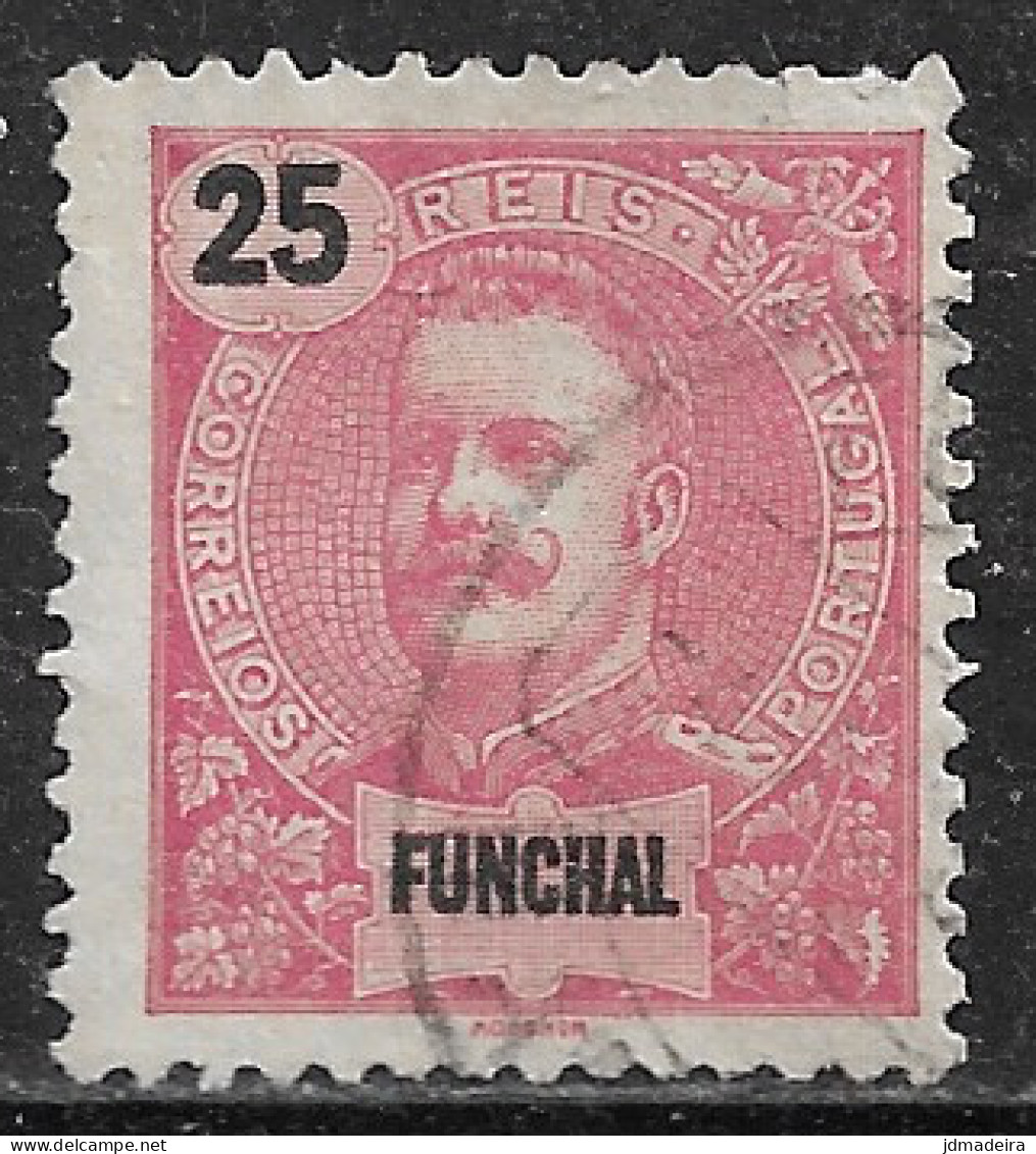 Funchal – 1898 King Carlos 25 Réis Used Stamp - Funchal