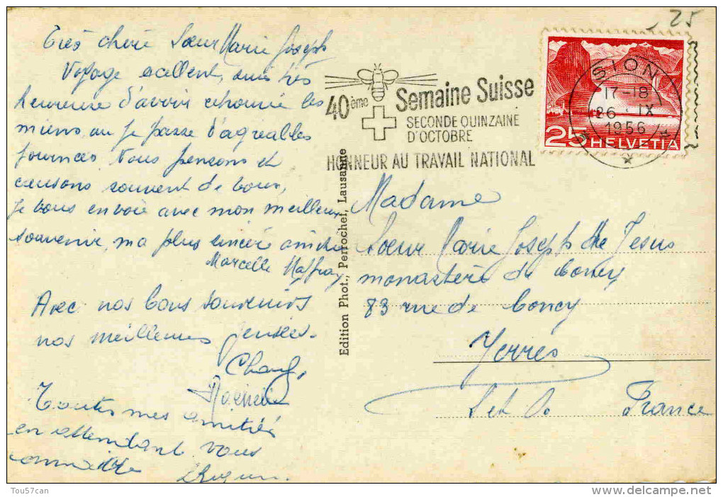 SION - VALAIS - SUISSE - PEU COURANTE CPSM DE 1956. - Sion
