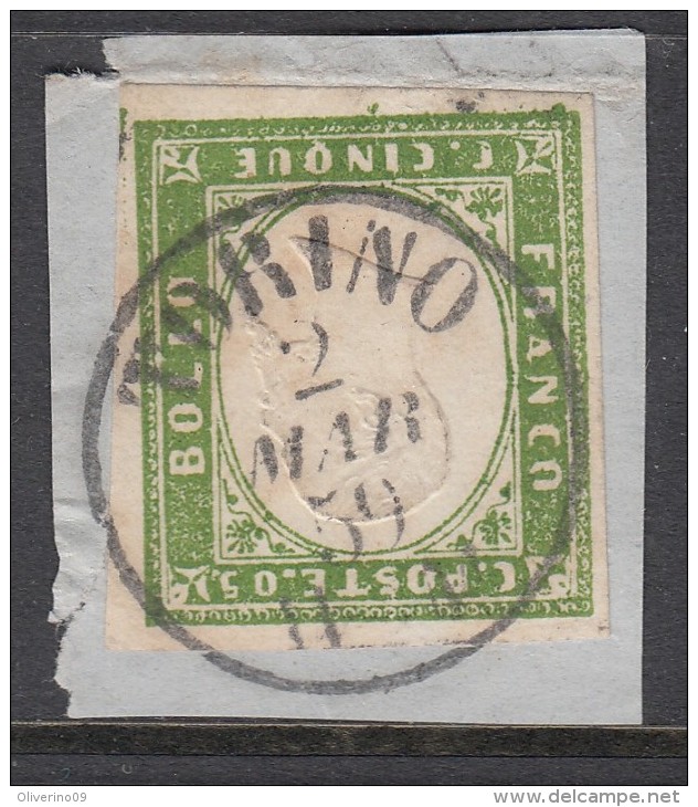 Sardegna, 5 Cent  Torino , Tinta Del 1858-59, Minimo Cv 475 - Sardaigne