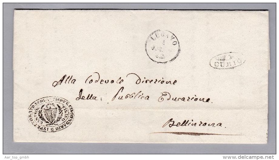 Heimat TI CURIO 1851-05-05 Strahlenstempel Auf B.O.M  Nach Bellinzona - ...-1845 Préphilatélie