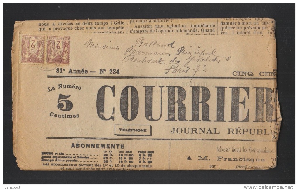 Courier De L'Ain 1901 - Zeitungsmarken (Streifbänder)