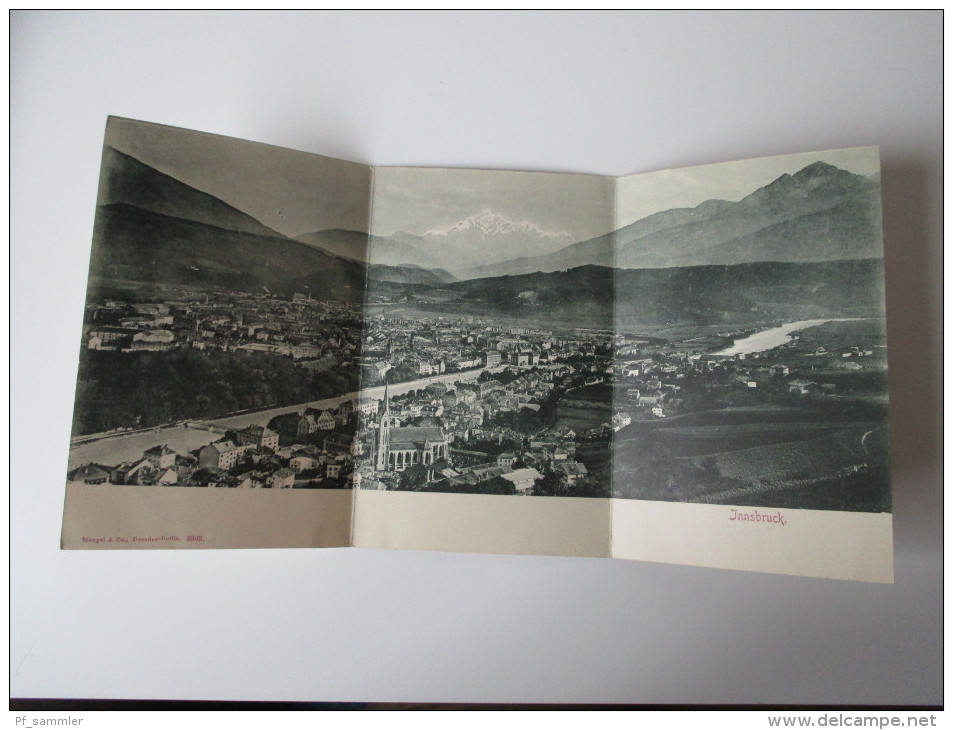 AK / Bildpostkarte / Panorama / Klappkarte 1899 Innsbruck Verlag Stengel & Co , Dresden - Berlin 3902 Echt Gelaufen - Innsbruck