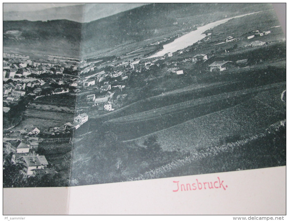 AK / Bildpostkarte / Panorama / Klappkarte 1899 Innsbruck Verlag Stengel & Co , Dresden - Berlin 3902 Echt Gelaufen - Innsbruck