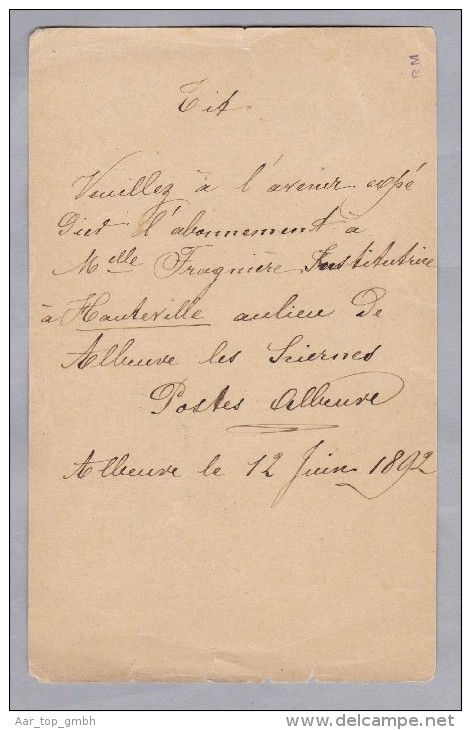 Heimat  FR ALBEUVE 1892-06-12 Postkarte Nach Lausanne Absender Langstempel Der Poststelle - Brieven En Documenten