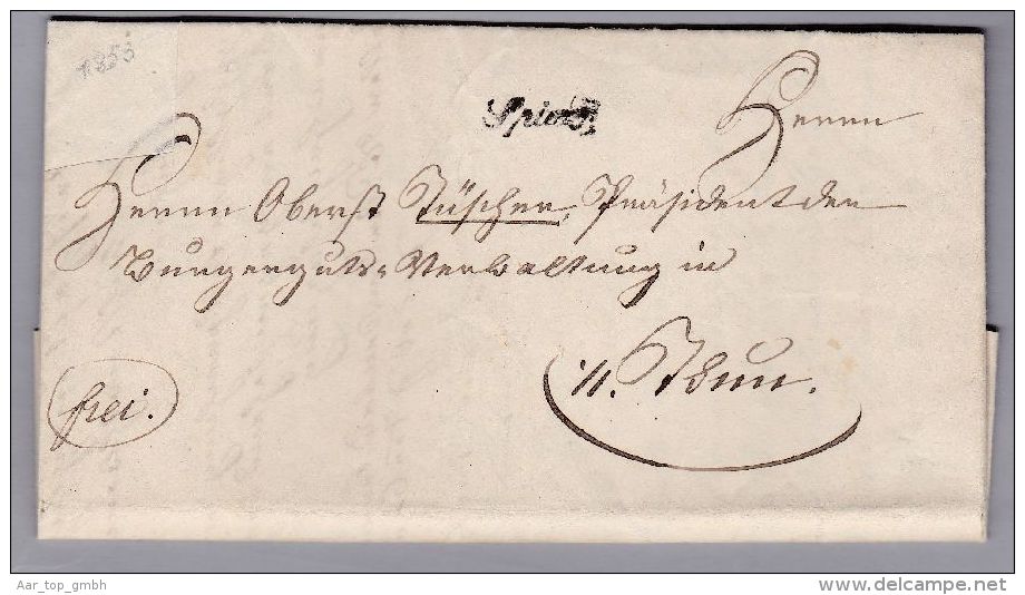 Heimat BE SPIEZ 1853-11-18 Schreibschrift-Stempel Nach Thun - ...-1845 Préphilatélie