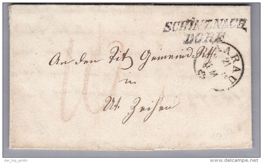 Heimat AG Schinznach Dorf 1861-02-21 Lang-stempel B.O.M. Nach Unter Zeihen - ...-1845 Prephilately