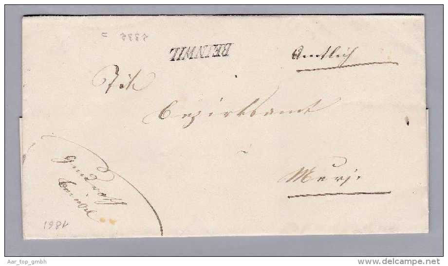 Heimat AG BEINWIL 1861-08-19 Lang-stempel Amtlcih-Brief Nach Muri - ...-1845 Préphilatélie