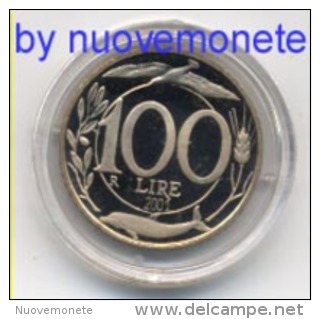 ITALIA MONETA DA 100 LIRE ITALIA TURRITA 2001  2° Tipo PROOF DA DIVISIONALE - 100 Lire