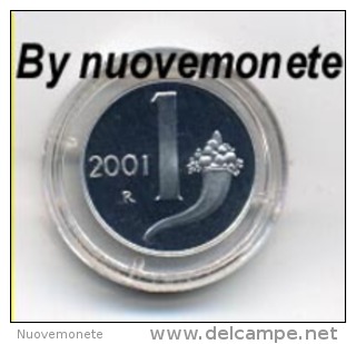 ITALIA MONETA DA 1 LIRA CORNUCOPIA 2001 PROOF DA DIVISIONALE - L´ULTIMA LIRA - 1 Lira