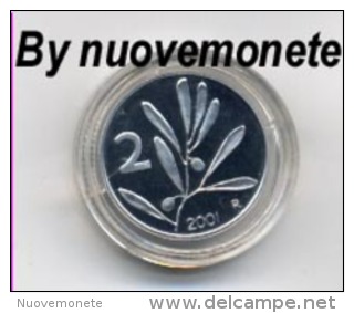 ITALIA MONETA DA 2 LIRE OLIVO 2001 PROOF DA DIVISIONALE - LE ULTIME DUE LIRE - 2 Lire