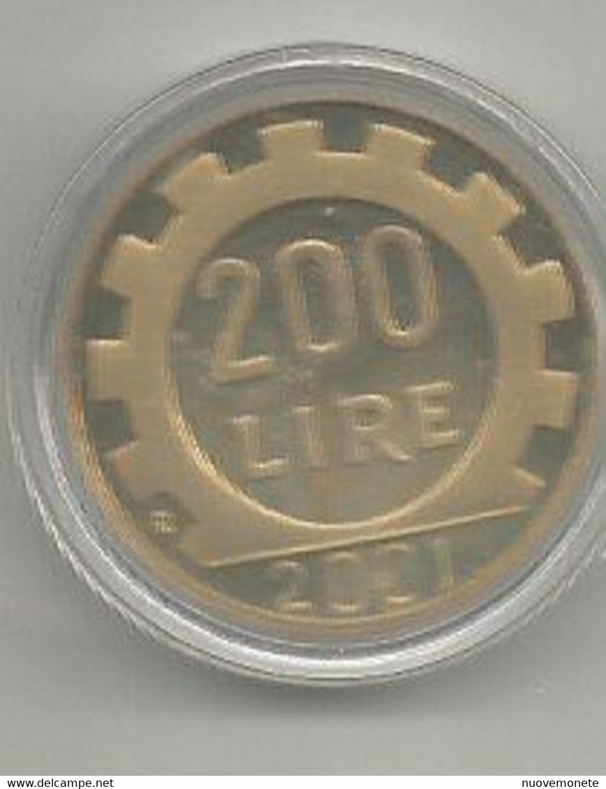 ITALIA MONETA DA 200 LIRE LAVORO 2001 PROOF DA DIVISIONALE - LE ULTIME 200 LIRE - 200 Lire