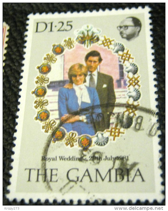Gambia 1981 Royal Wedding Prince Charles &amp; Lady Diana Spencer 1.25D - Used - Gambia (1965-...)