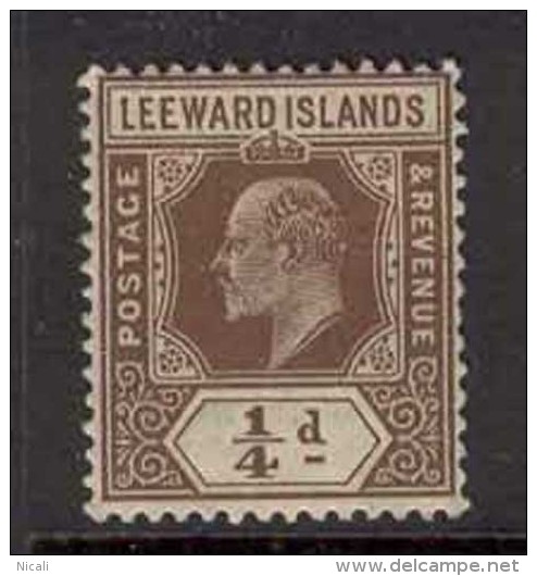 LEEWARD IS 1907 1/4d Brown (Farthing) KEVII HM SG 36 BN31 - Leeward  Islands
