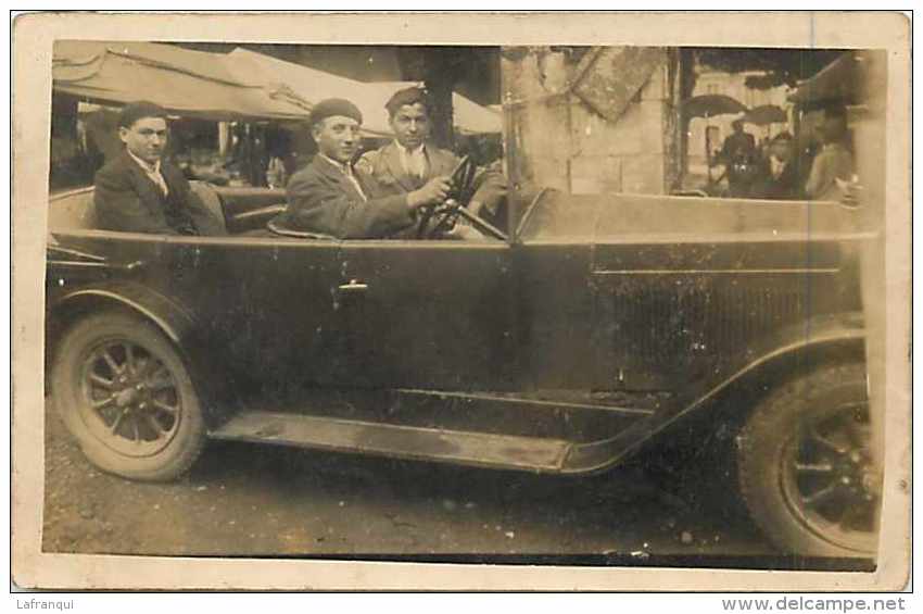 Ref 483 - Carte Photo -foire De Morlaas 1928 - Voiture - Automobile -theme Voitures - - Morlaas