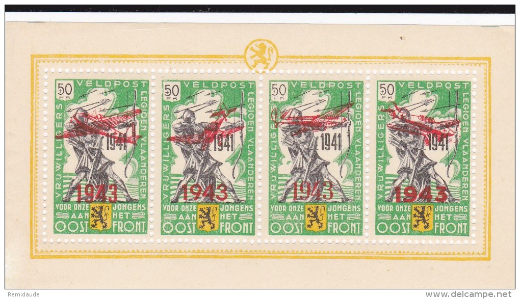 BELGIQUE - 1943 - OCCUPATION ALLEMANDE - Bloc Mi N° VI (*) DEFECTUEUX -  COTE = 320 EUROS - 1924-1960