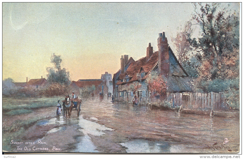 BERKS - BRAY - THE OLD COTTAGES - SUNSET AFTER RAIN - TUCKS By HAYES - Other & Unclassified