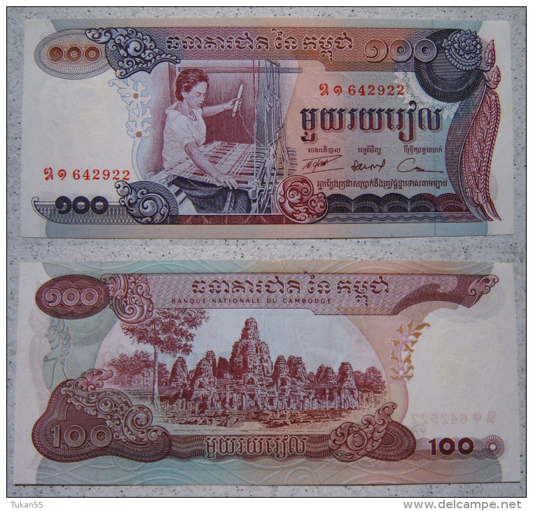 Kambodscha Banknote 100 Riels 1973 Sehr Schön !                         (BA 1) - Cambodia