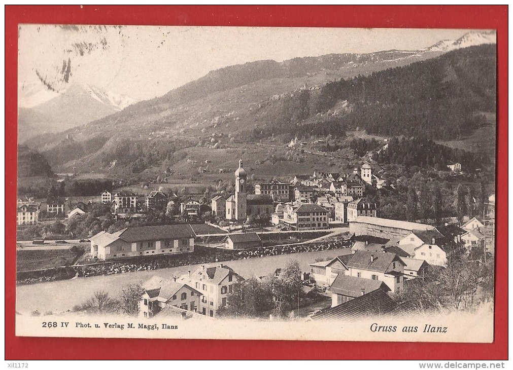 CDS3-30  Gruss Aus Ilanz.  Cachet Linaire Ilanz, 1910 - Ilanz/Glion