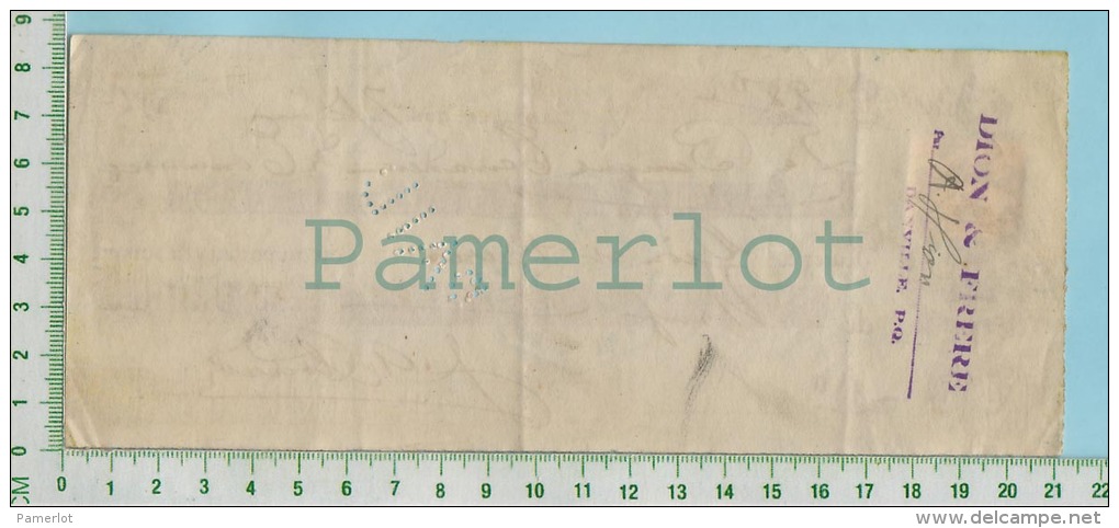 Cheque 1926 Avec TimbreTaxe FX36 2 Cents Banque Canadienne De Commerce Danville P. Quebec  Canada - Chèques & Chèques De Voyage