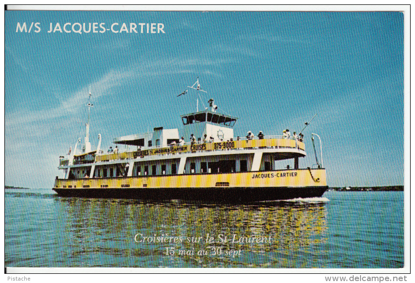 M/S Jacques-Cartier - Trois-Rivières - Boat Cruiser - Croisière Sur Saint-Laurent - VG Condition - 2 Scans - Trois-Rivières