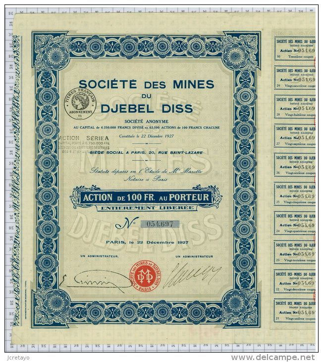 Sté Des Mines Du Djebel Diss En Tunisie - Afrika