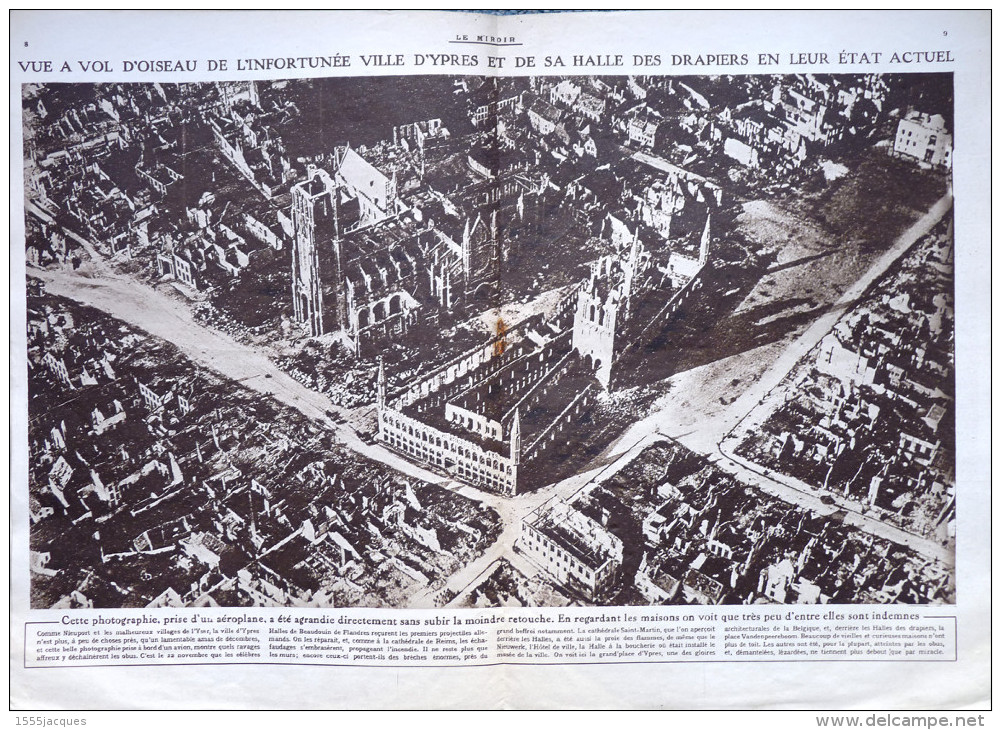 LE MIROIR N° 91 / 22-08-1915 CASABLANCA LYAUTEY MAROC YPRES FIACRES REIMS ACHI-BABA AÉROPLANE THÉÂTRE GAZ ASPHYXIANTS