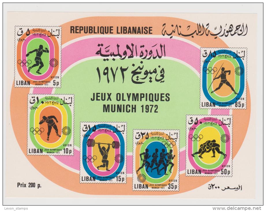 Lebanon,Liban,1974,Olympic Games,Munich,S.G.MS1223,Block,MNH . - Liban