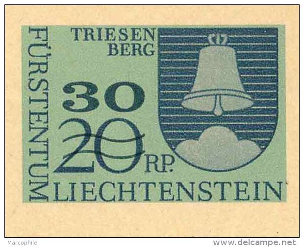 LIECHTENSTEIN - TRIESENBERG /  1973 ENTIER POSTAL ILLUSTRE SURCHARGE / 3 IMAGES (ref 4780) - Stamped Stationery