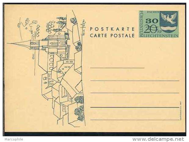 LIECHTENSTEIN - ESCHEN /  1973 ENTIER POSTAL ILLUSTRE SURCHARGE / 3 IMAGES (ref 4771) - Entiers Postaux