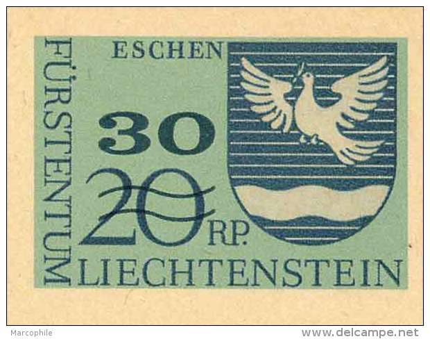 LIECHTENSTEIN - ESCHEN /  1973 ENTIER POSTAL ILLUSTRE SURCHARGE / 3 IMAGES (ref 4771) - Stamped Stationery