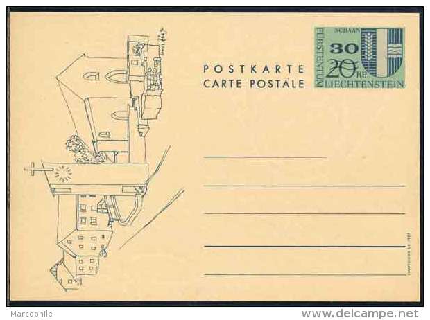 LIECHTENSTEIN - SCHAAN /  1973 ENTIER POSTAL ILLUSTRE SURCHARGE / 3 IMAGES (ref 4749) - Entiers Postaux