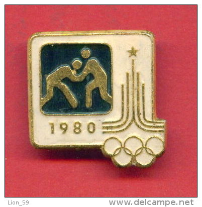 F106 / SPORT - Wrestling - Lutte - Ringen - 1980 Summer XXII Olympics Games Moscow - Russia Russie - Badge Pin - Worstelen