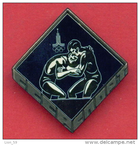 F113 / SPORT - Wrestling - Lutte - Ringen - 1980 Summer XXII Olympics Games Moscow - Russia Russie - Badge Pin - Ringen