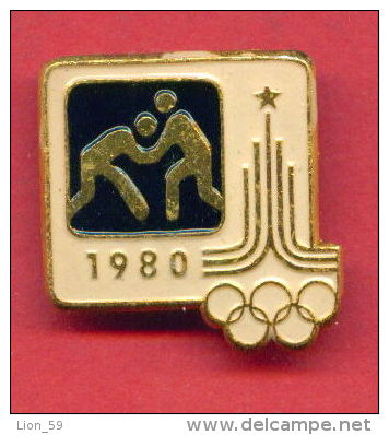 F121 / SPORT - Wrestling - Lutte - Ringen - 1980 Summer XXII Olympics Games Moscow - Russia Russie - Badge Pin - Lucha