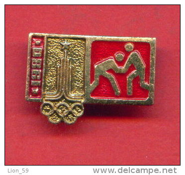 F137 / SPORT - Wrestling - Lutte - Ringen - 1980 Summer XXII Olympics Games Moscow - Russia Russie - Badge Pin - Lucha