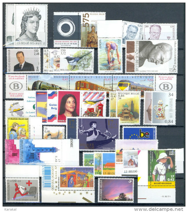 DEPART = FACIALE Belgique Année 2001 Avec Blocs Et Carnets MNH XX - Jahressätze