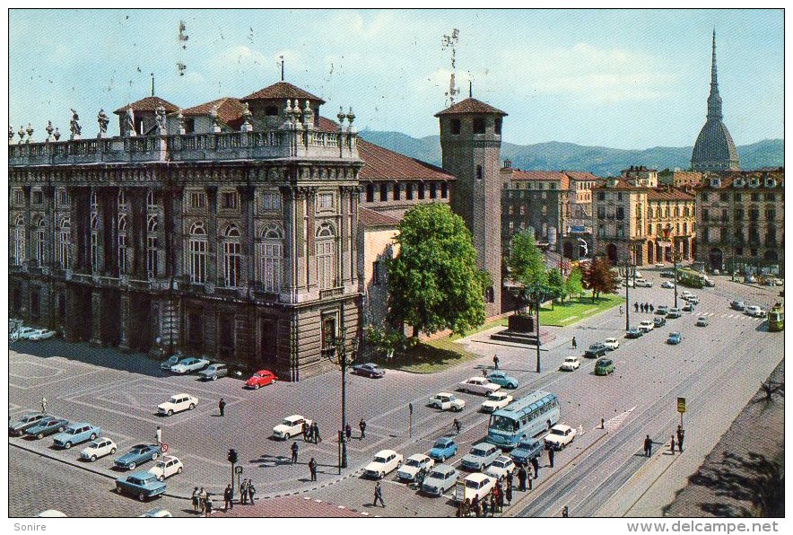 TORINO 1970 - PIAZZA CASTELLO E PALAZZO MADAMA -  ANNULLO A TARGHETTA EX ALLIEVI DON BOSCO - C729 - Places