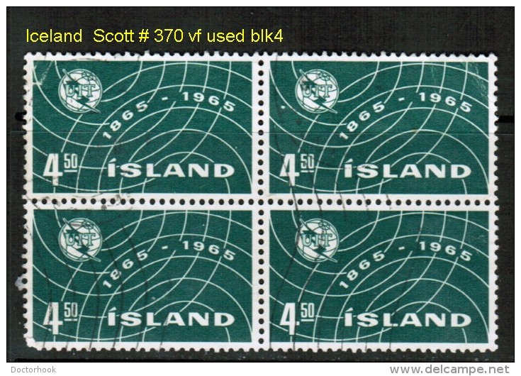 ICELAND    Scott  # 370  VF USED BLK. OF 4 - Gebraucht