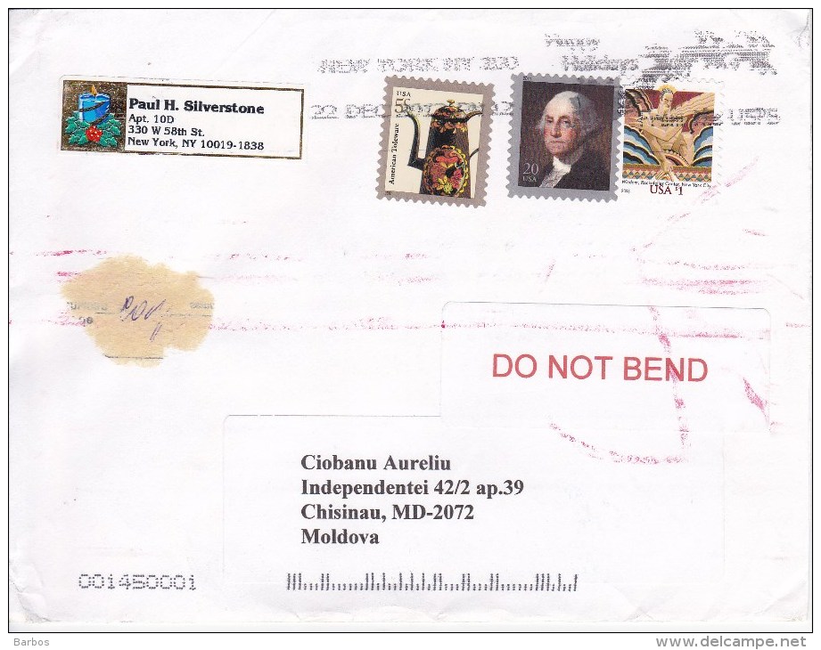 USA To Moldova ; 2014  ; Used Cover - Brieven En Documenten