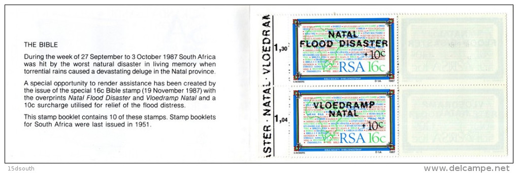 South Africa - 1987 Natal Flood Relief Booklet 2 # SG SB21 - Booklets