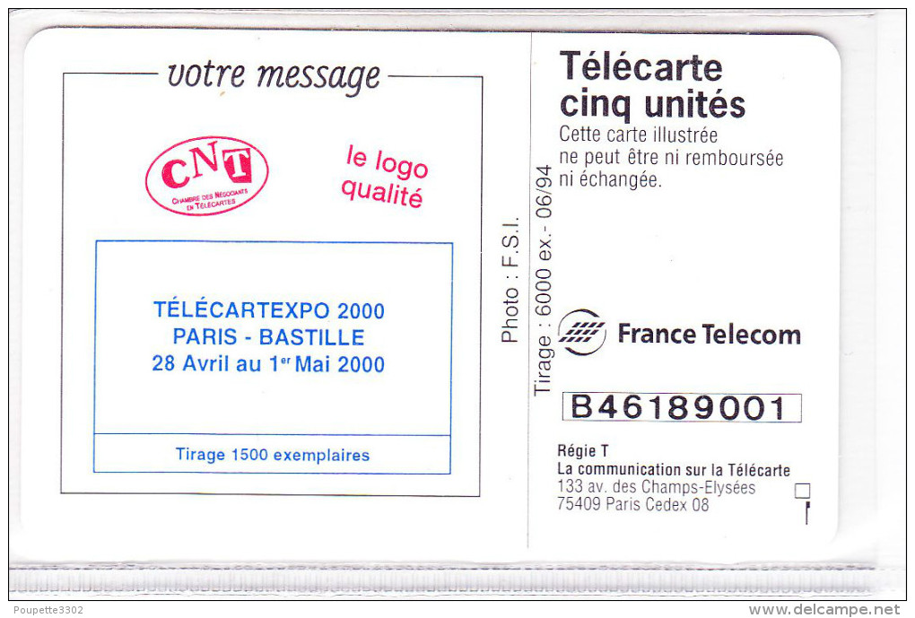 Télécarte 5 Unités - GN 64a - Anniversaire Neuve Bastille - 5 Unités
