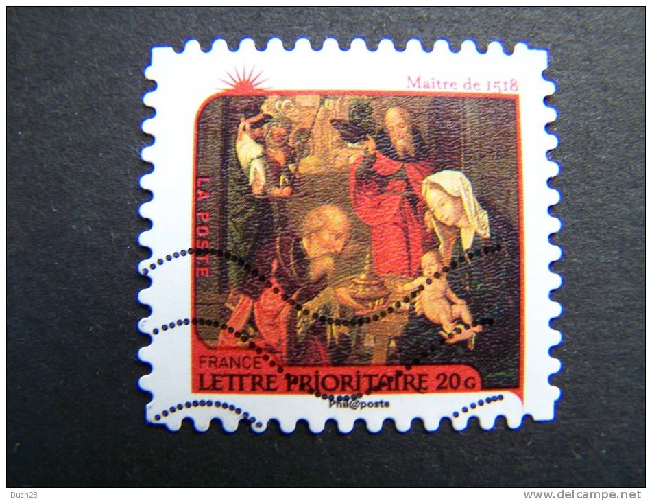 FRANCE OBLITERE ANNEE 2011 N° 628 MEILLEURS VOEUX SERIE NATIVITES MAITRE DE 1518 AUTOCOLLANT ADHESIF - Oblitérés