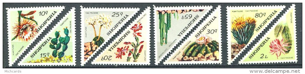 125 ALBANIE 1973 - Fleurs De Cactees (Yvert 1425/32) Neuf ** (MNH) Sans Trace De Charniere - Albanien