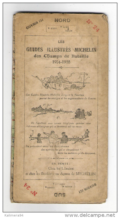 Carte Géographique Routière Et Touristique  " CARTE  MICHELIN "  N° 24 ( NEVERS-CHALONS-sur-SAÔNE ) , édition 1921 - Wegenkaarten