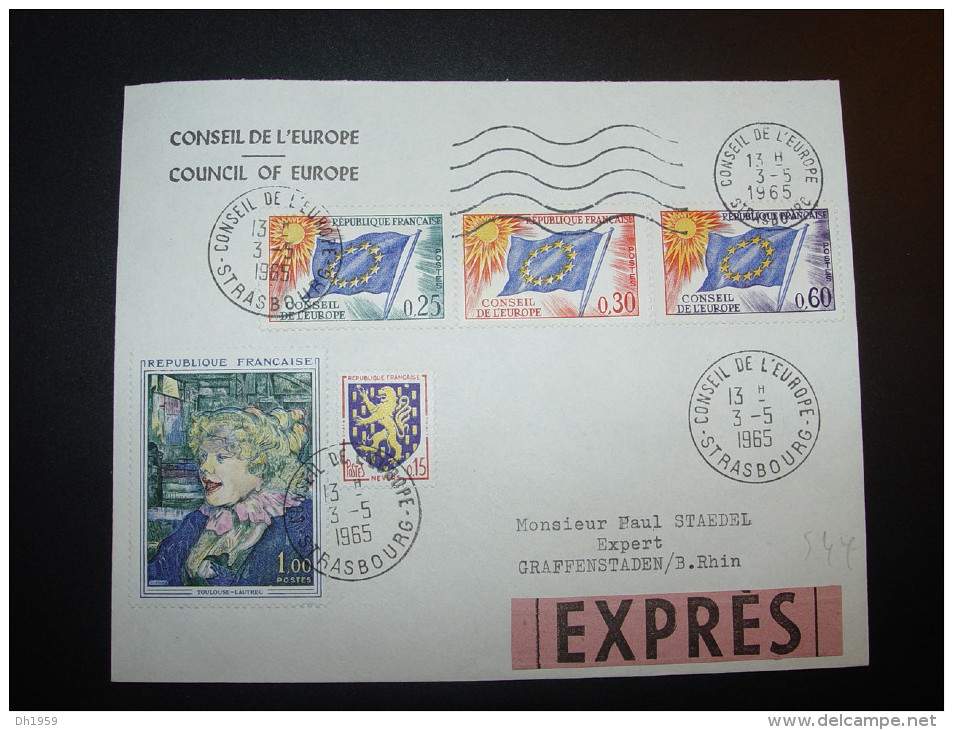 3.5.1965 EXPRES  CONSEIL EUROPE - Cartas & Documentos