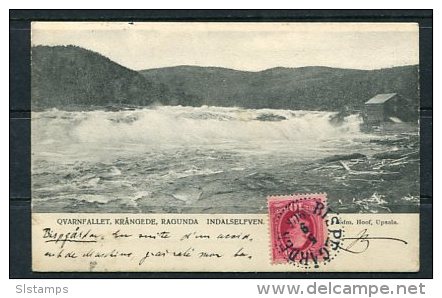 Denmark 1906 Postal Card  Small Vilage Bispagarden Waterfall To Paris France - Lettres & Documents