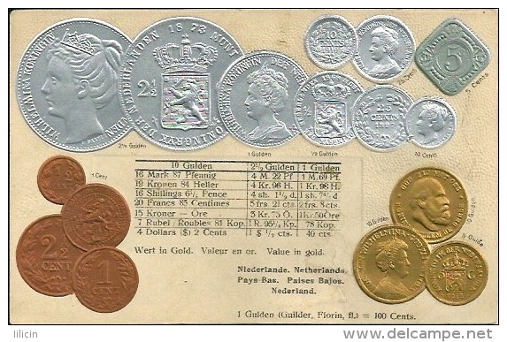 Postcard (Coins) - Netherlands Dutch Gulden - Coins (pictures)