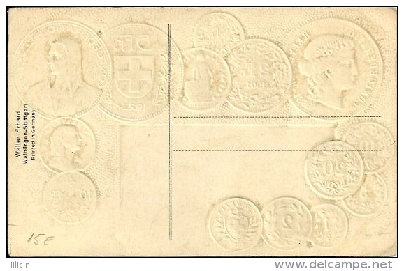 Postcard (Coins) - Switzerland Franc - Munten (afbeeldingen)